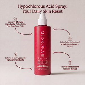 Rose Glow Hypochlorous Acid Facial Mist with Rose Floral Water