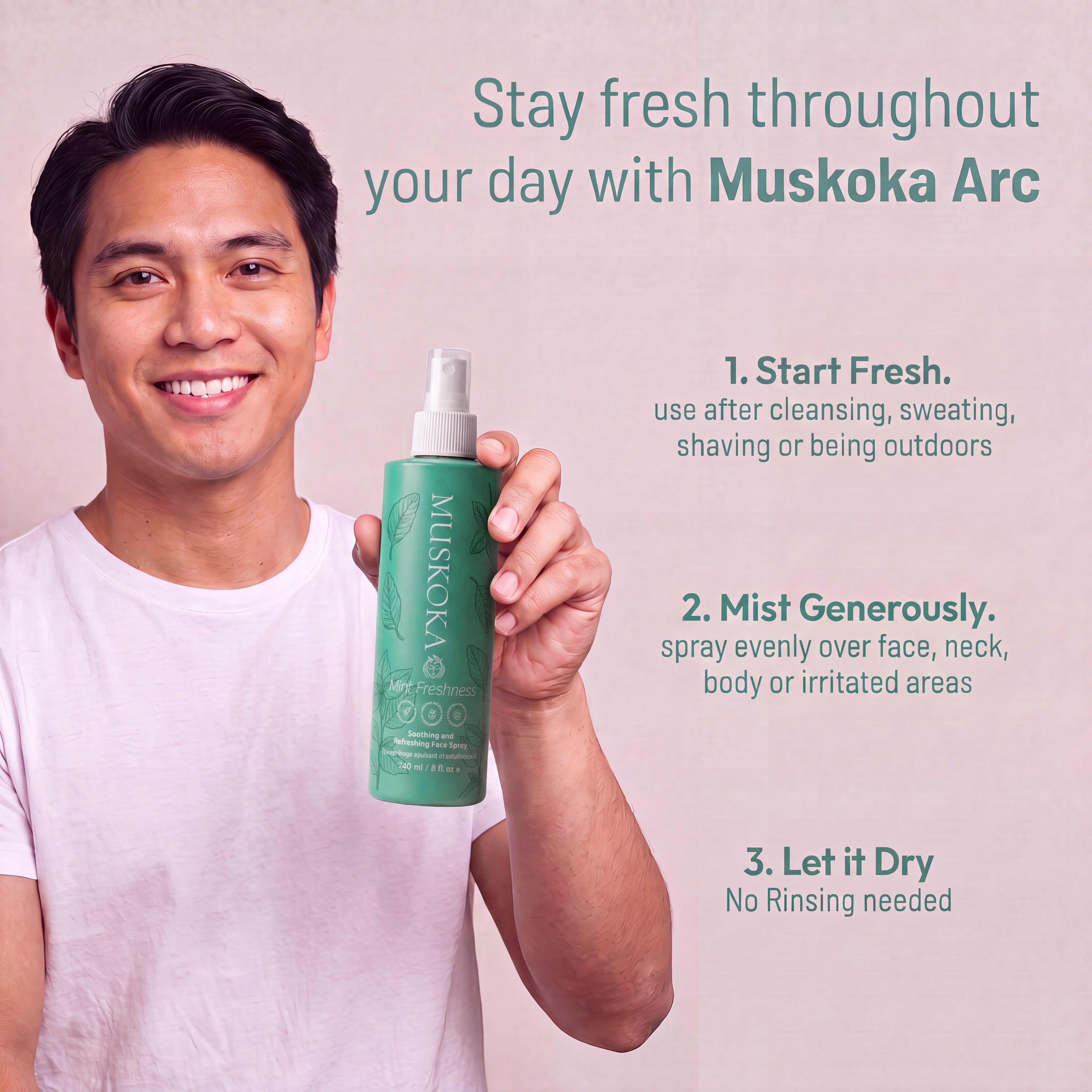 Mint Freshness Hypochlorous Acid Facial Mist with Peppermint Floral Water